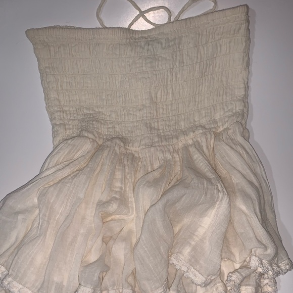 Strapless Flowy Cream Top - Picture 5 of 7